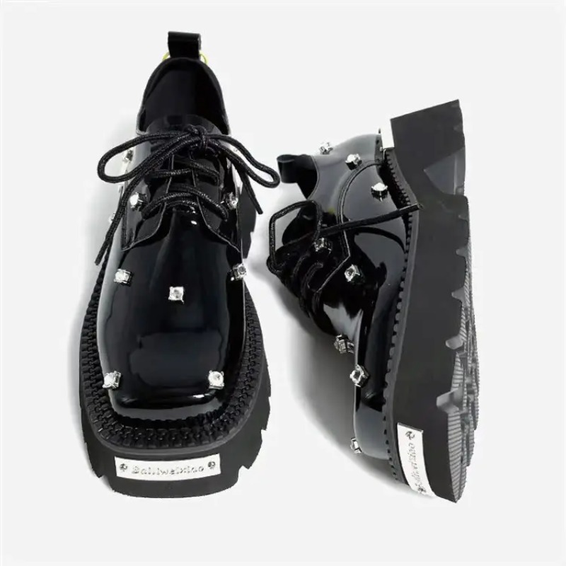 Sneakers - Women Loafers Crystal Platform Chunky Mary