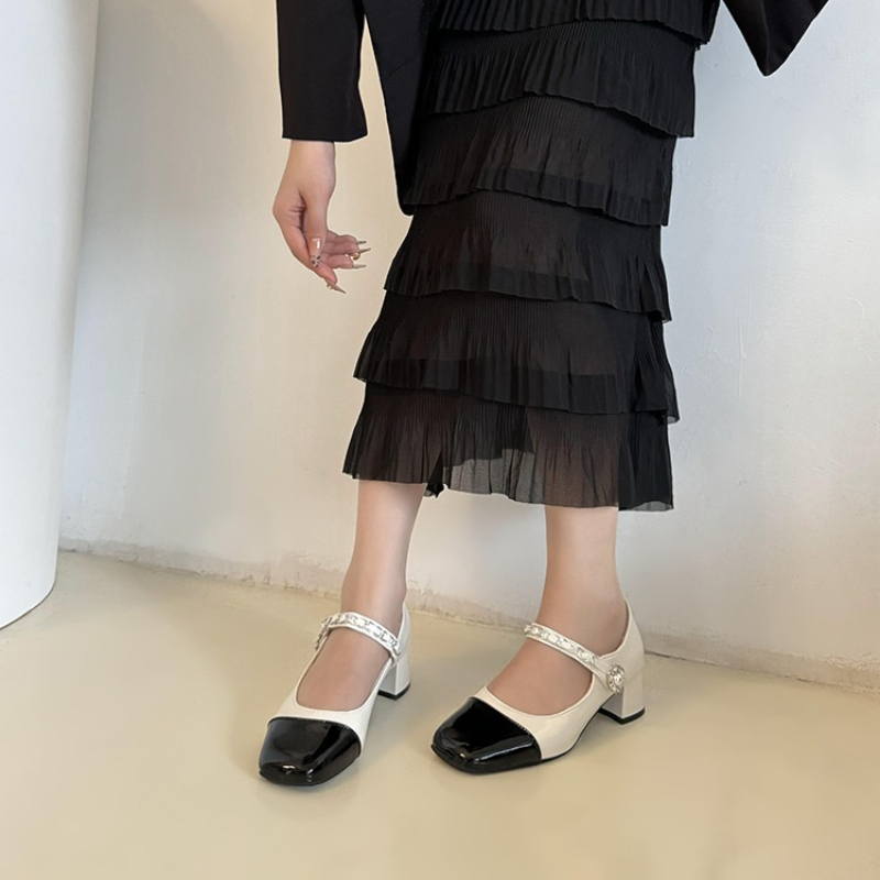 2026 Pearl Clasp Thick-Topped  - Heels ulasan dan harga