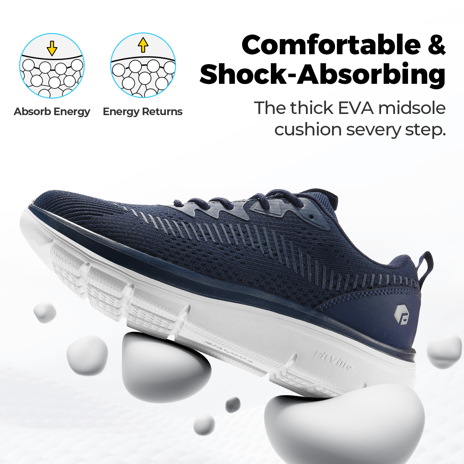FitVille Men's Walking Shoes L - Breathable Mesh Athletic Shoes ulasan dan harga