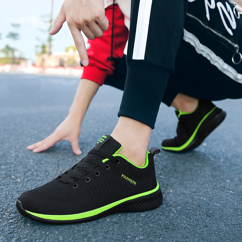 MAEDEF Athletic Shoes for Men  - Knit Fabric Lace Up Sneakers ulasan dan harga