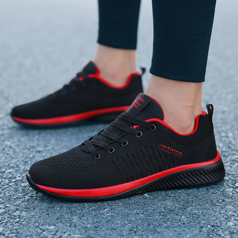 MAEDEF Athletic Shoes for Men  - Knit Fabric Lace Up Sneakers ulasan dan harga